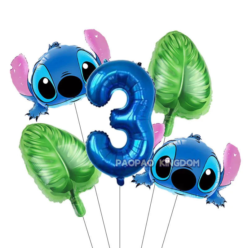 Lilo Stitch 32inch Number Foil Balloons Stitch Birthday Party Supplies Children Balloons Baby Shower Decoration Supplies