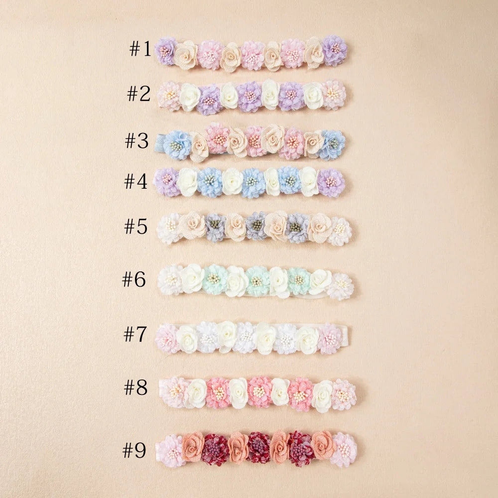 Charming Flower Baby Girl Headband Elastic Nylon Hair Band for Newborns Toddlers Soft Kids Turban Baby Hair Accessories for Girl