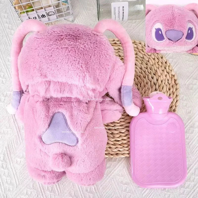 Turo Lilo Stitch Angel Lotso Plush Hand Warm Bag Hot Water Bottles Kawaii Soft Winter Portable Warm Hand Bag Toy Birthday Gifts