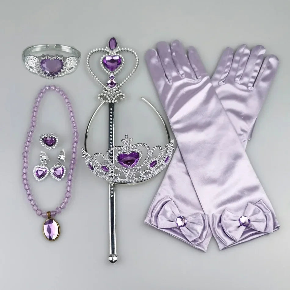 Girls Cosplay Elsa Anna Princess Crown Magic Wand Costume Headband Party Rhinestone Hair Bands For Kids Hairband Gifts Toys