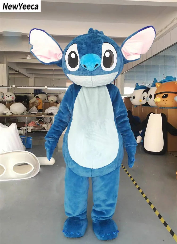 New Blue Lilo & Stitch Mascot Costume Anime Cartoon Character Advertising Fancy Dress Animal Carnival Party Adult Cosplay Suits