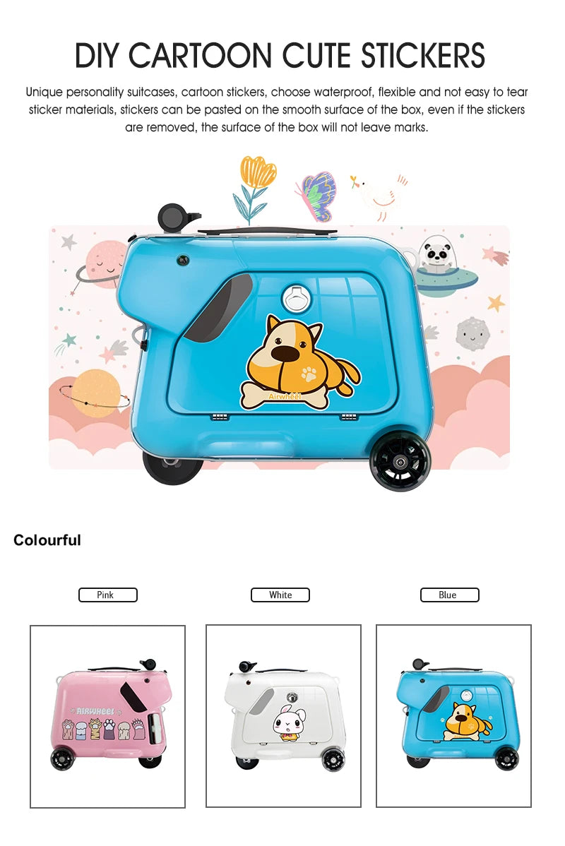 Airwheel SQ3 Kids Suitcase Travel Suitcase Luggage Wholesale Lightweight Kids Travel Trolley Bags Vintage Spinner Rolling Girls