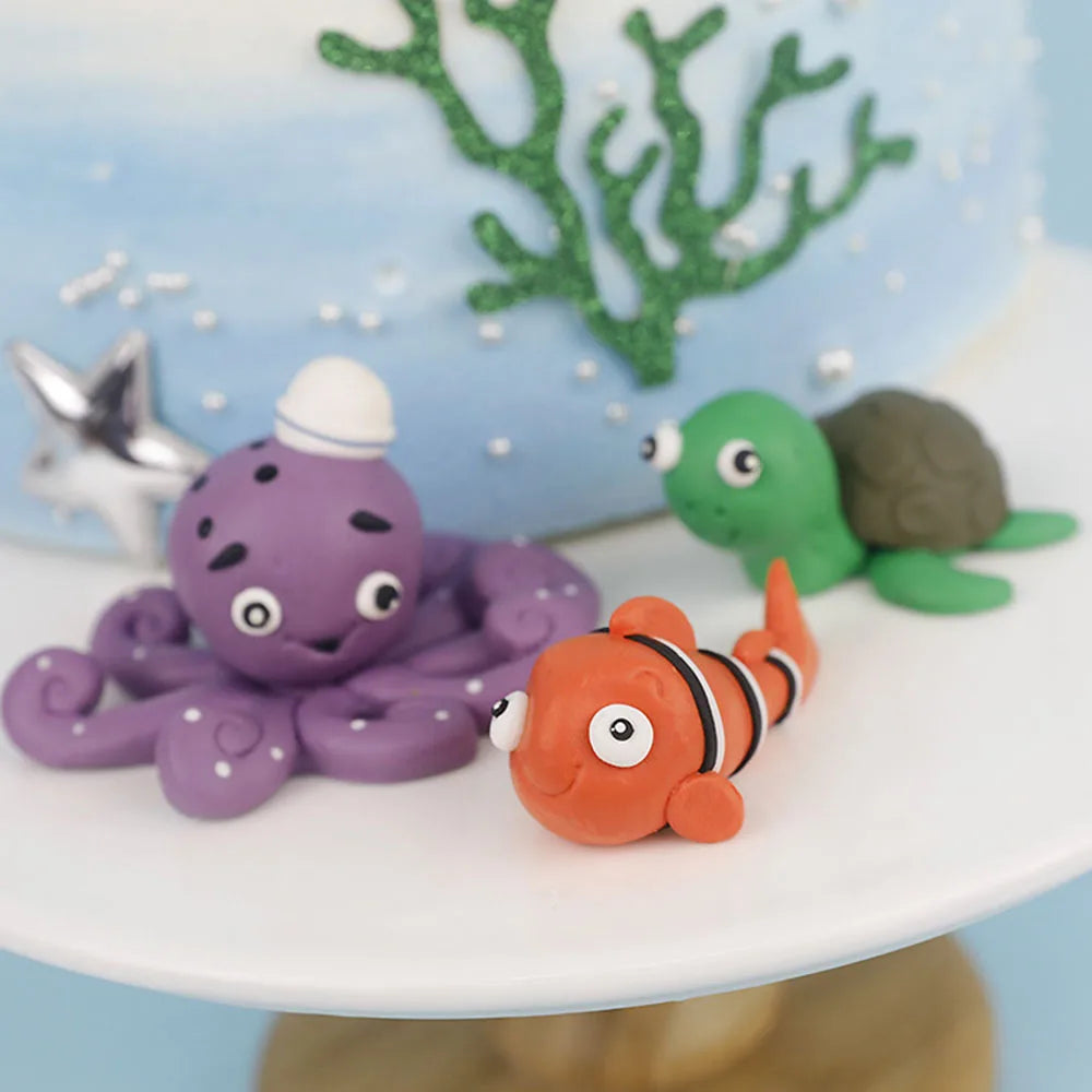 Birthday Cake Decor Mermaid Starfish Shell Cake Topper Fish Topper Under The Sea Cake Topper Ocean Theme Birthday Party Supplies