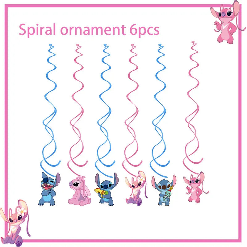 Pink Lilo Stitch Birthday Party Decoration Stitch And Angel Birthday Party Decorations Tableware Plates Balloons Girls Toy Gifts