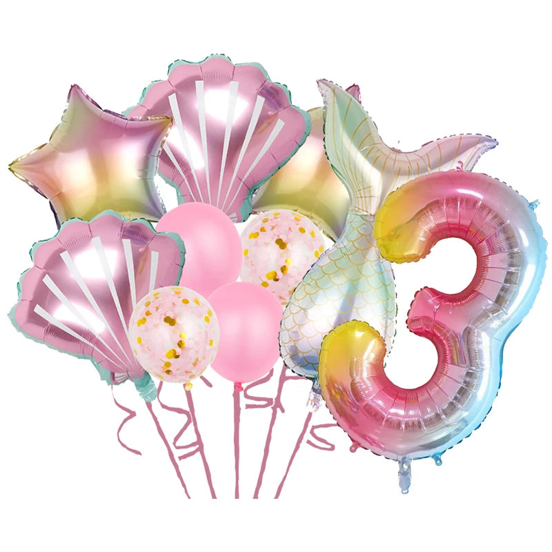 Mermaid Princes Birthday Party Decorations Disposable Tableware Gif Bag Foil Balloon Backdrop Decor Baby Shower Party Supplies