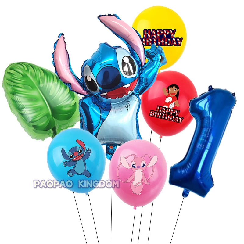 Lilo Stitch 32inch Number Foil Balloons Stitch Birthday Party Supplies Children Balloons Baby Shower Decoration Supplies