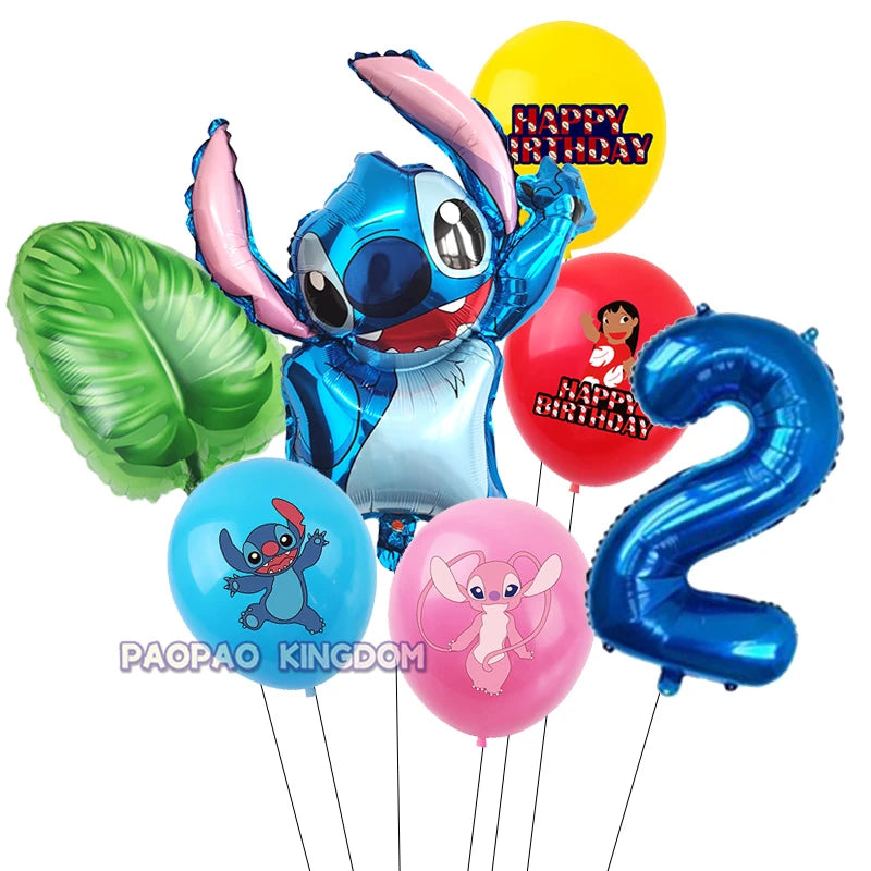 Lilo Stitch 32inch Number Foil Balloons Stitch Birthday Party Supplies Children Balloons Baby Shower Decoration Supplies