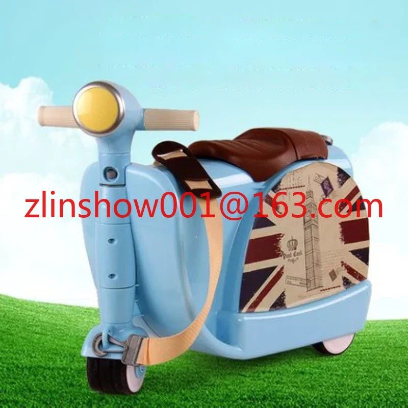 Children Travel luggage locker boy girl Can sit to Accept 50KG baby Multifunction creative suitcase kids Drag box