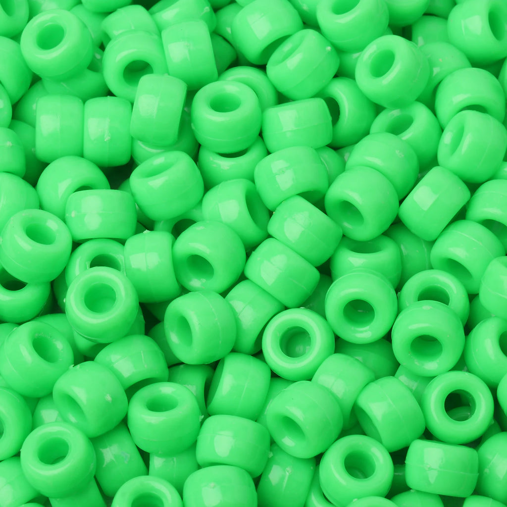 100pcs Luminous Pony Beads 6x9mm Acrylic Beads Big Hole Spacer Beads For Diy Craft Jewelry Charms Bracelets Making Hair Supplies