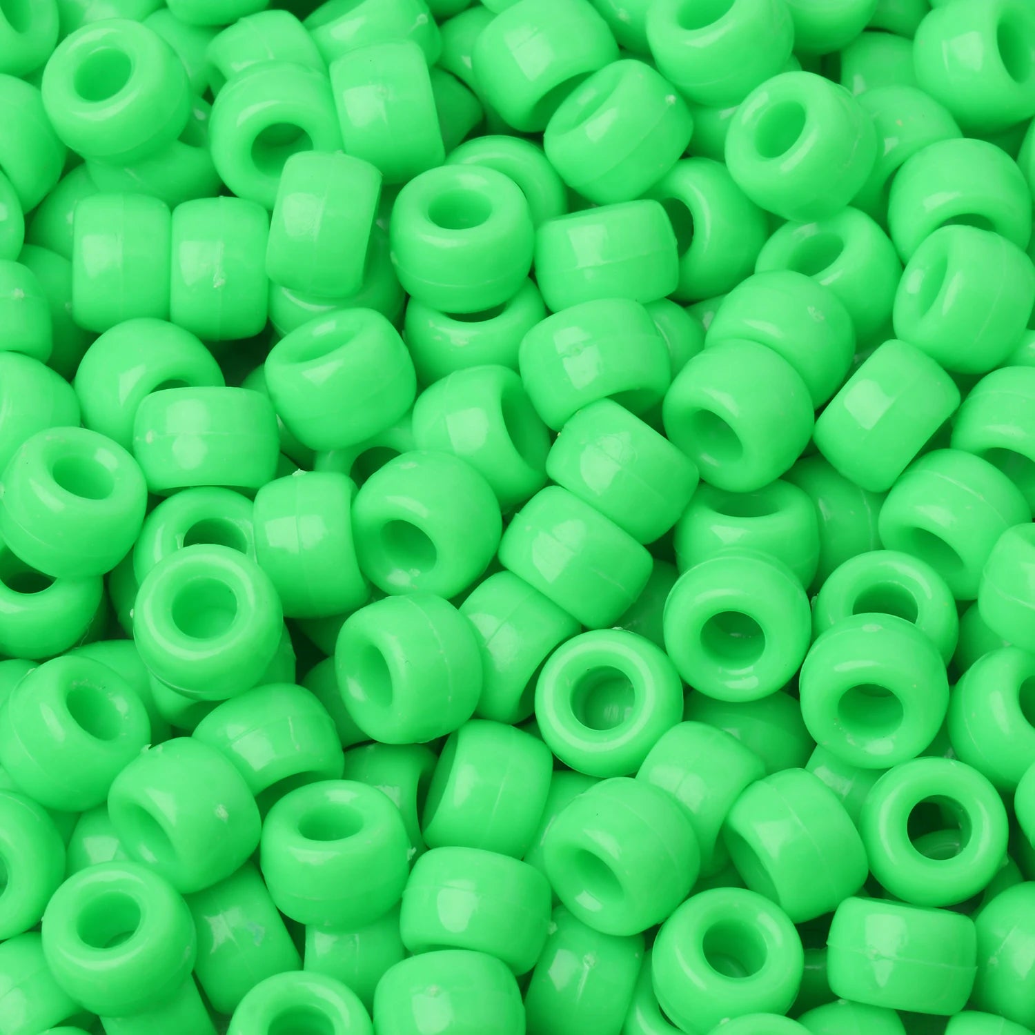 100pcs Luminous Pony Beads 6x9mm Acrylic Beads Big Hole Spacer Beads For Diy Craft Jewelry Charms Bracelets Making Hair Supplies