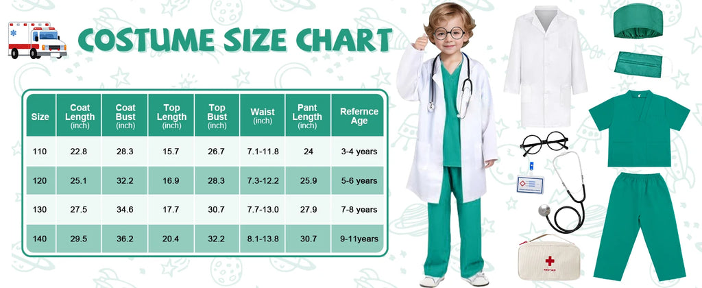 Boys Girls Simulation Doctor Nurse Work Uniform Cross with Toys Sets Kids Clothes Toddler Christmas Xmas Role Play Costum Party