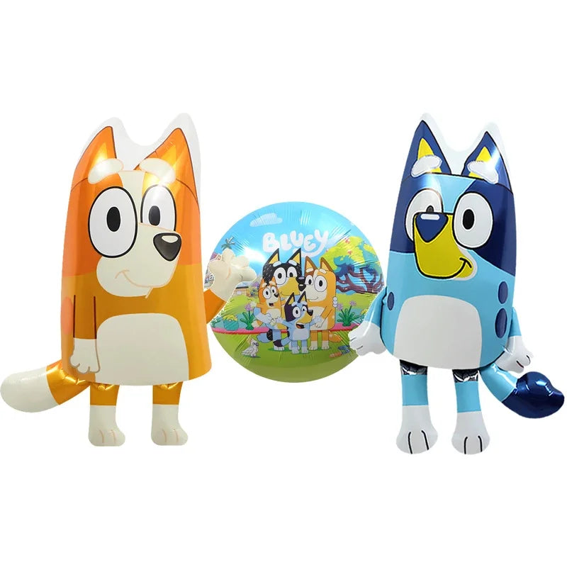 DIY Bluey Bingo Foil Balloon Set Blueys Family Balloons Girls Boys Cartoon Balloons Baby Shower Birthday Gifts Party Decor