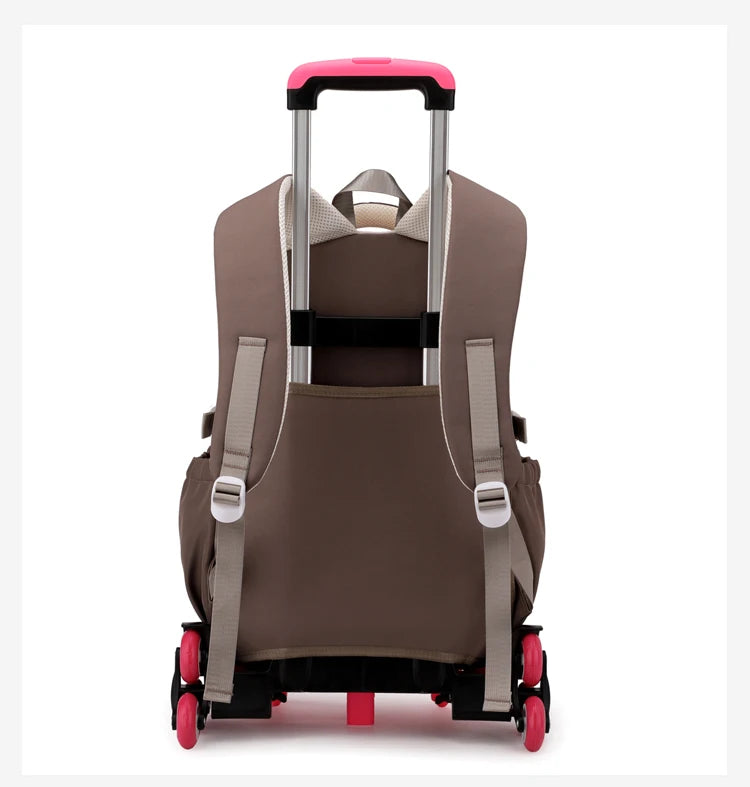 School Backpack with wheels Rolling Backpack for Girls Kids Student Wheeled Backpack Trolley School Bag Travel Trolley Luggage