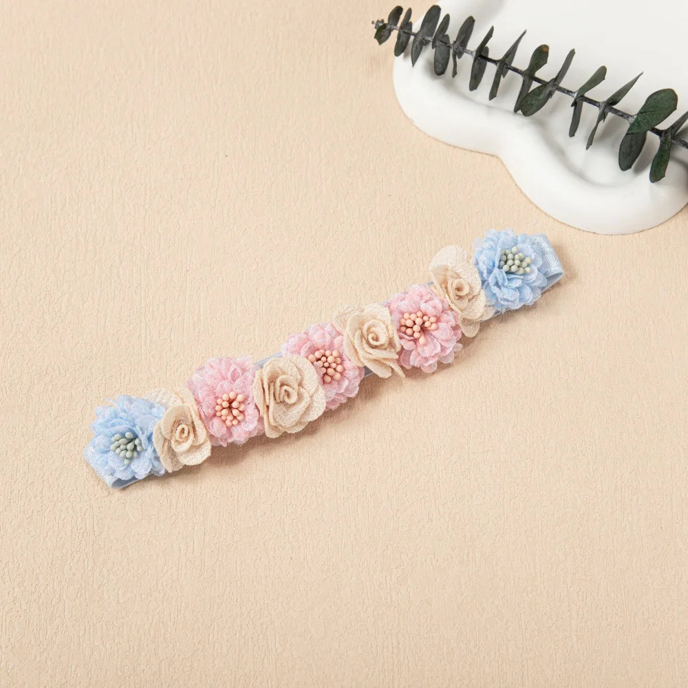Charming Flower Baby Girl Headband Elastic Nylon Hair Band for Newborns Toddlers Soft Kids Turban Baby Hair Accessories for Girl
