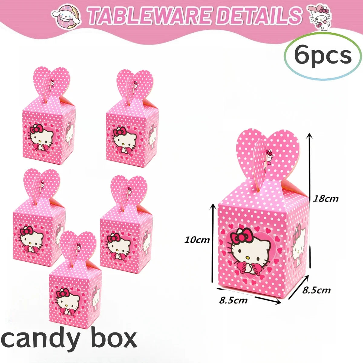 Hello Kitty Birthday Party Decorations Kawaii Cat Tableware Plate Tablecloth Baby Shower DIY stickers Girls Gifts Party Supplies