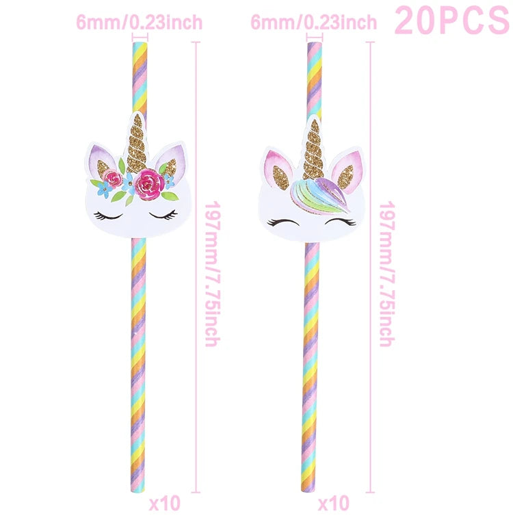 Unicorn Party Decoration Disposable Tableware Unicorn Birthday Party Decorations Kids Baby Shower Girl Birthday Party Supplies