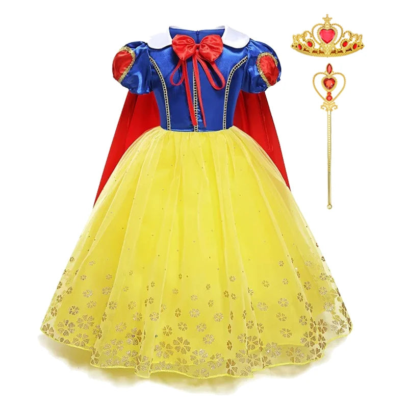New Kids Girl Dresses Princess Costume Fancy Dress Kids Party Cosplay Princess Costumes Bow Patchwork Cosplay Girls Dress