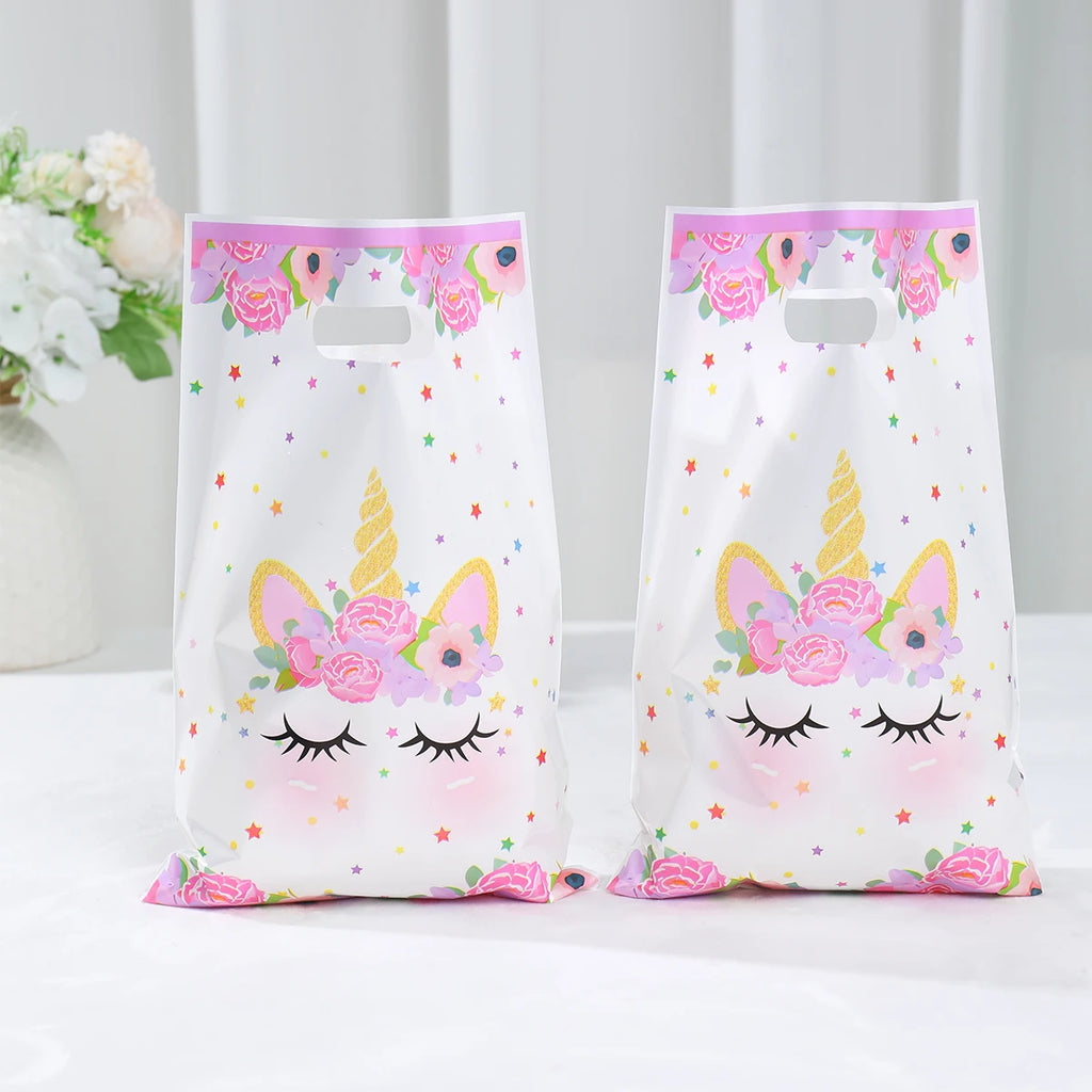 10/25/50pcs Handbag Candy Bags Unicorn Birthday Party Decor Kids Gift Packing Bag 1st Birthday Baby Shower Girl Party Supplies