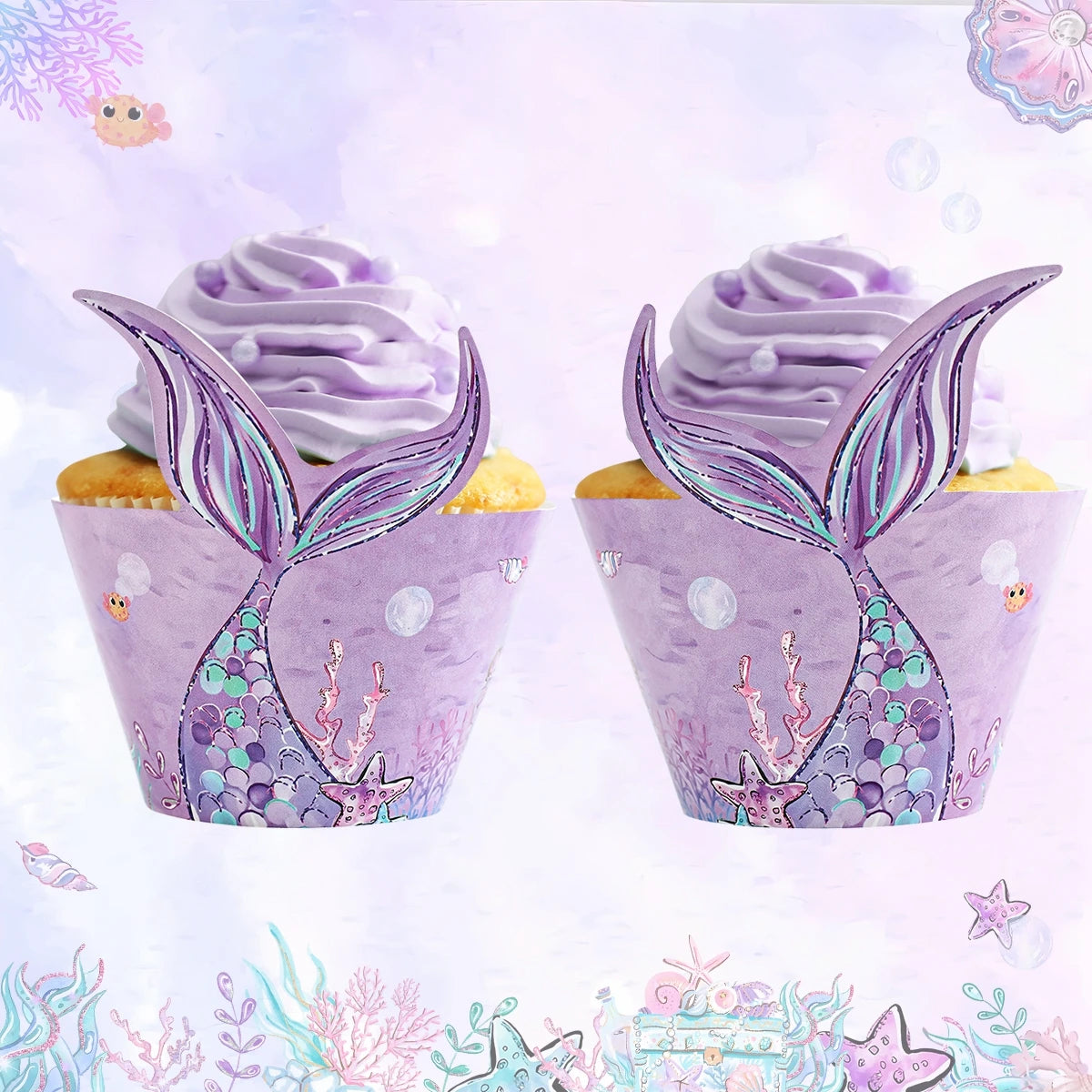 Mermaid Party Disposable Tableware Paper Plate Mermaid Birthday Party Decoration Girl Under the Sea Party Decoration Baby Shower