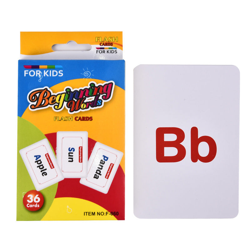 36Pcs Kids Cognition Card Shape Animal Color Teaching Baby English Learning Word Card Education Toys Montessori Material Gift
