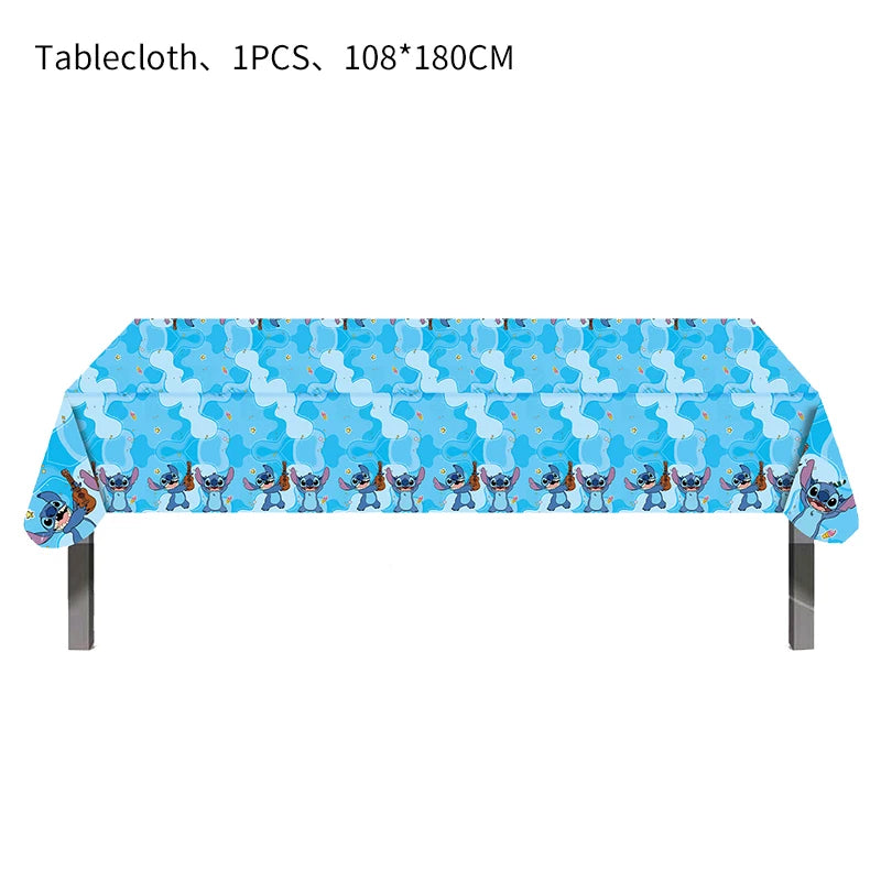 Lilo and Stitch Birthday Decoration Balloons Banner Backdrop Tablecloth Plates Cups Napkins Straws Event Party Supplies for Kids