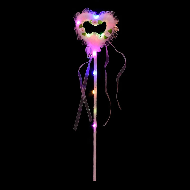 LED Colour Angel Feather Wings Girls Unicorn Halo Headband Fairy Stick Luminous Prop Cosplay Party Costume Glowing Accessories