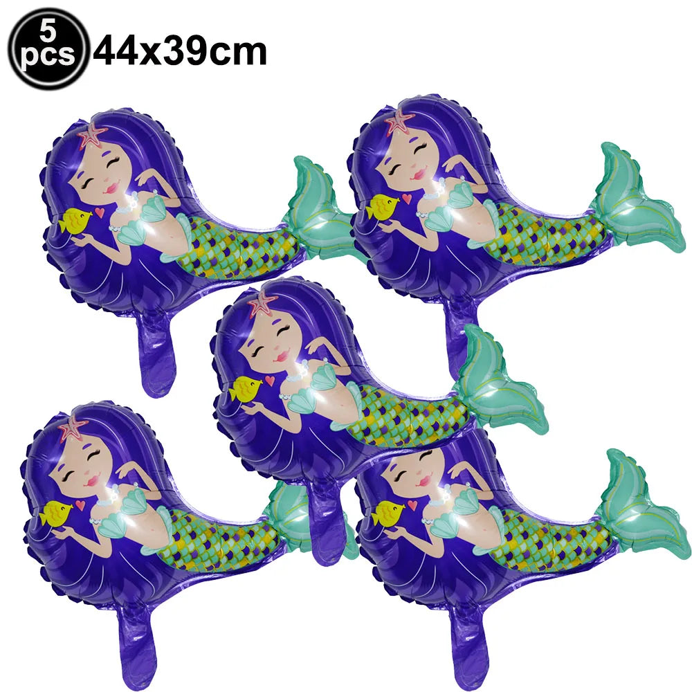 Standing Aluminum Film Smile Mermaid Balloon Children Birthday Partry Decor Supplies Lovely Surprise Toy Baby Shower Balloon