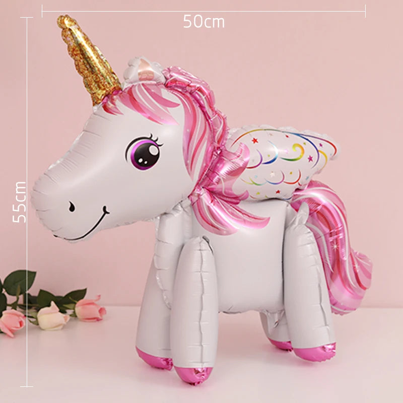 Baby Shower 3D Giant Unicorn Balloon Inflatable Rainbow Horse Balloons Kid Toy Unicorn Birthday Party Decoration Ballon Supplies