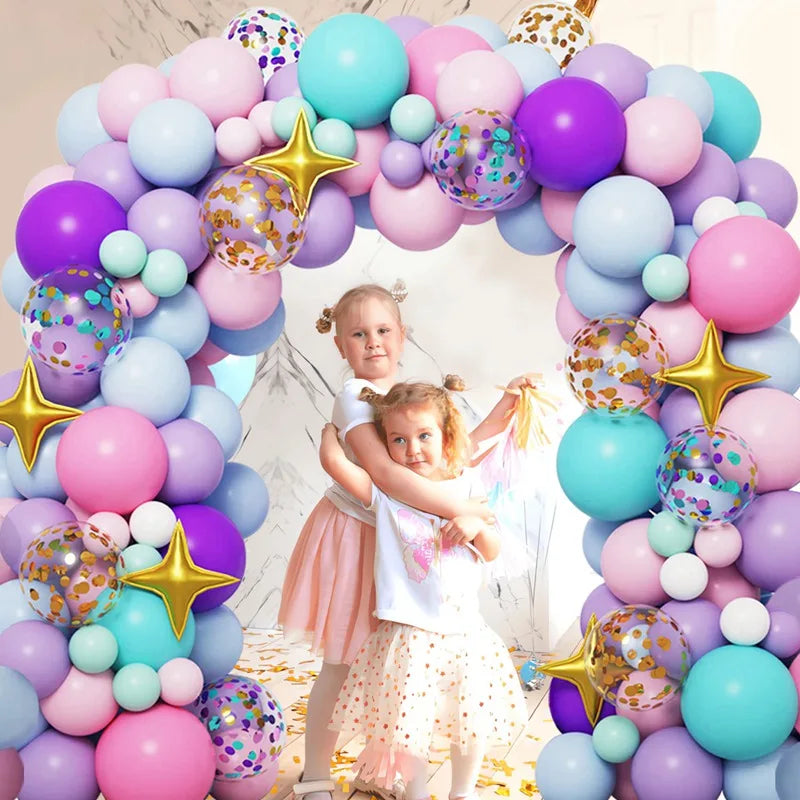 Unicorn Star Color Balloon Garland Arch Kit Rainbow Wedding Birthday Party Decor Kids Baby Shower Birthday Latex Balloons