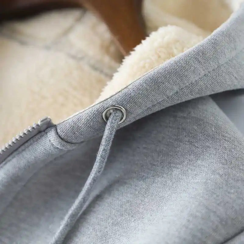 Stitch Zipper Hoodie Sweatshirt Girl Winter Keep Warm Jacket Women Oversized Thick Kawaii Streetwear Casual Hoody Coat Tops Gift