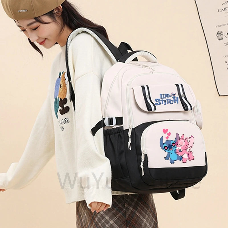Anime Lilo Stitch Backpack Large Capacity Bookbag for Boy Girl Men Women Leisure Waterproof Laptop Travel Bag Kid Gift Mochila