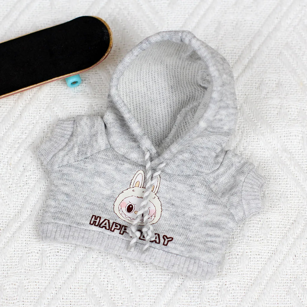 For 17cm Labubu Clothes I II Idol Dolls Accessories Sweatshirt Heart-Beating Hoodie Macaron For Labubu Doll Jeans Clothes
