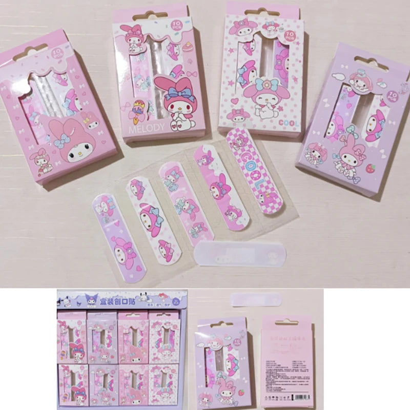24Pcs Sanrio Cartoon Band Aid Waterproof Breathable Hemostasis Adhesive Bandages First Care Cuts Scratches Band-Aids For Kids