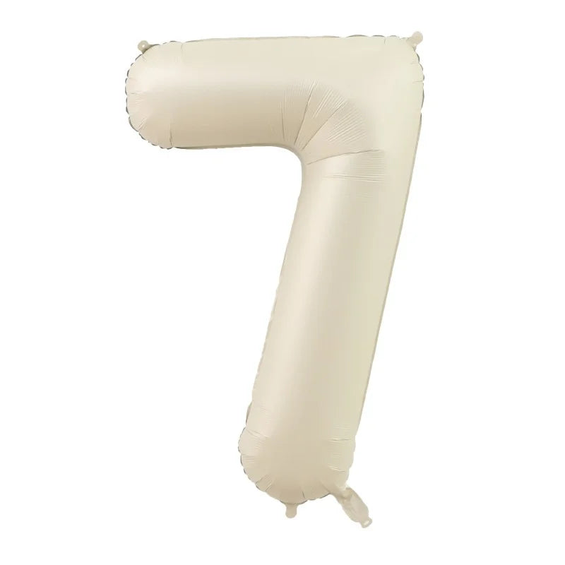 32/40Inch Cream Color Number Balloons 1-9 Large Digital Foil Helium Ball Girl Kids Adult Happy Birthday Party Decoration Wedding