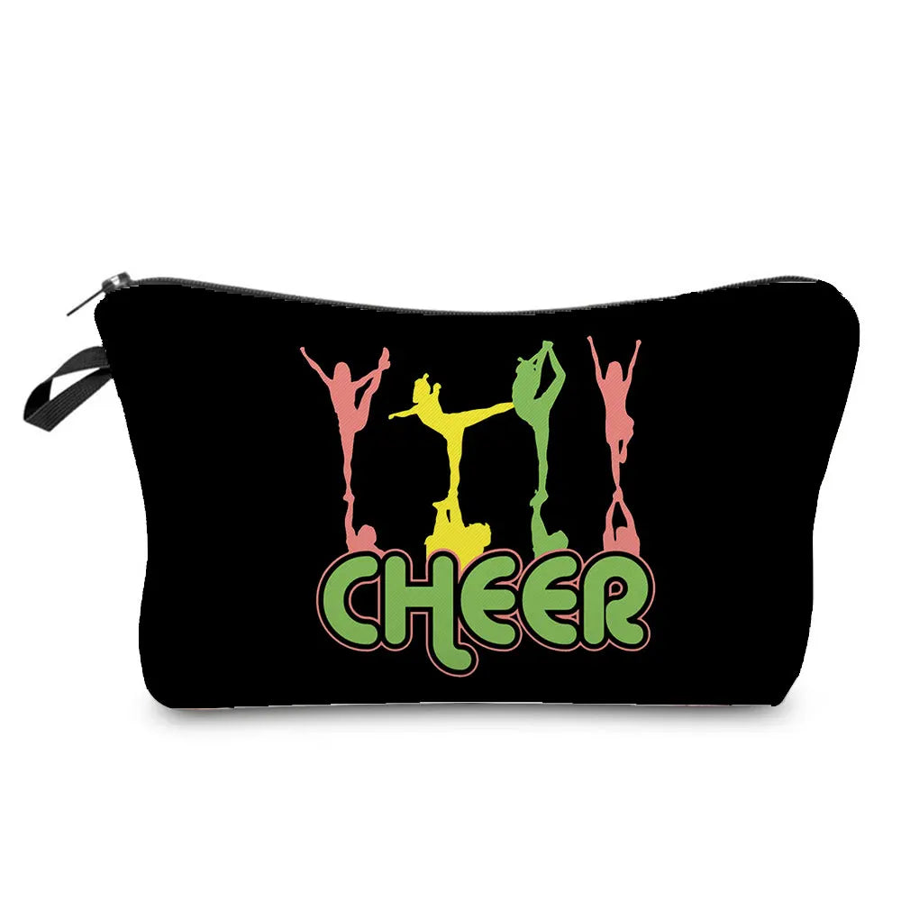 Cheerleading Girl Makeup Bag Club Gift Bag Female Portable Custom Pattern Cosmetic Bag Travel Organizer Storage Bag Toiletry Kit