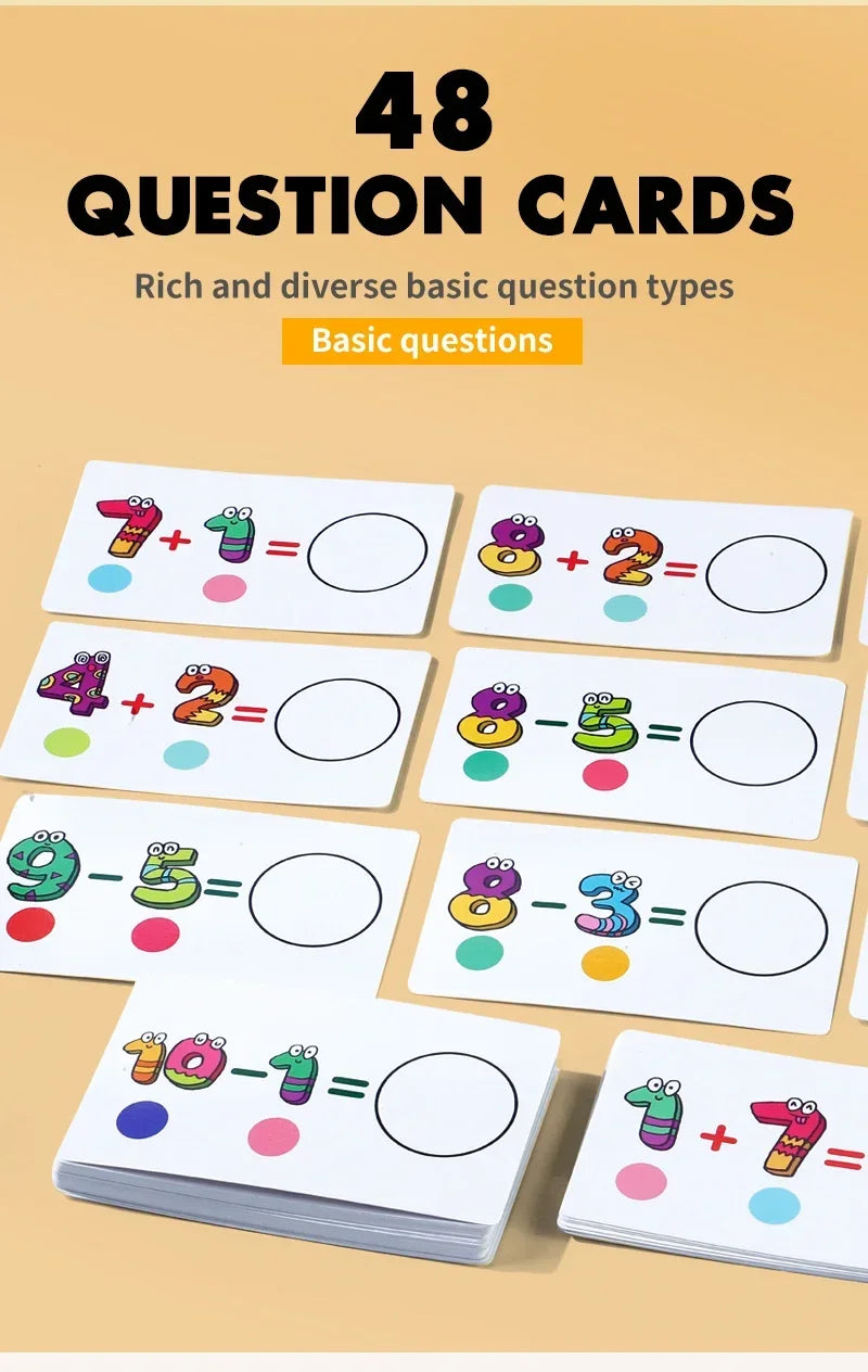 Kids learning 1-10 Numbers Counting Toy, Digital operation card, Digital Math Match Game Toys, Halloween/Christmas