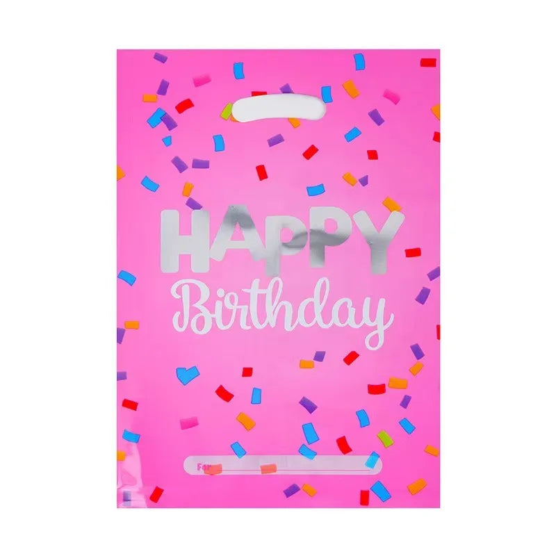 20pcs Printed Gift Bags Polka Dots Plastic Candy Bag Child Party Loot Bags Boy Girl Kids Birthday Party Favors Supplies Decor