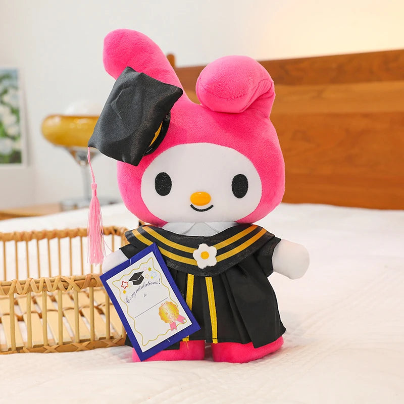 25cm Sanrio Stitch Hello Kitty Graduation Plush Toys Pochacco Soft Tuffed Animals Christmas Birthday Christmas Graduation Gifts