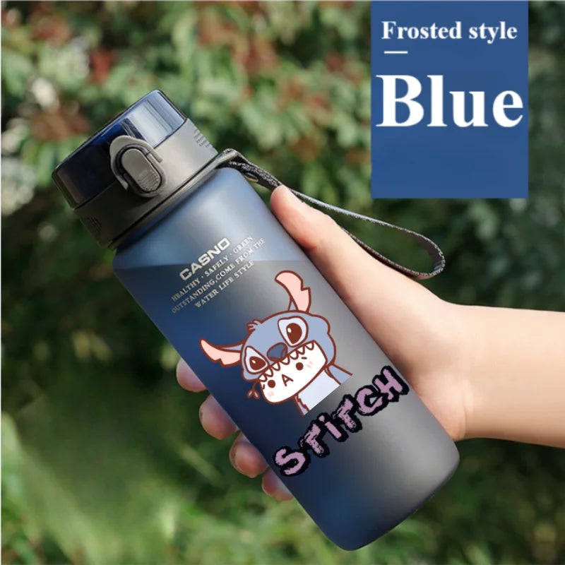 Lilo&Stitch 560/800/400ML Water Cup Children Portable Plastic Transparent Straw Stitch Outdoor Large Capacity Sport Water Bottle