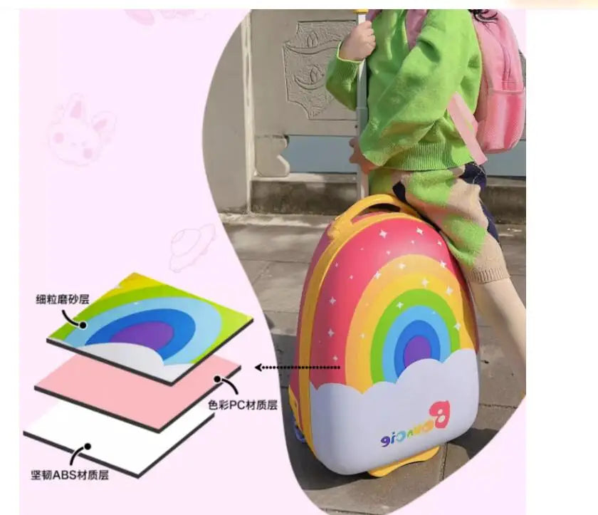 Children's 16 inch Luggage Suitcase Set Backpack Girls Cartoon Travel Trolley Luggage Bag For boys Boarding Suitcase For Kids
