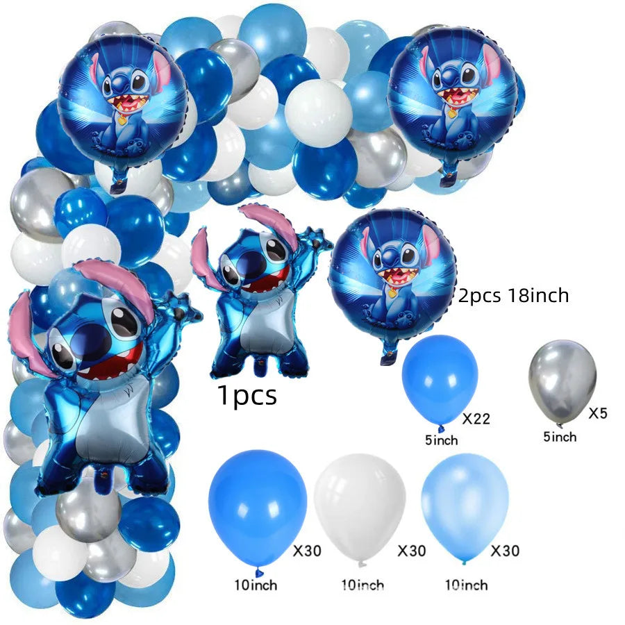 Lilo Stitch Party Supplies Paper Cup Plate Balloon Tablecloth Cake Toppers For Kid Boy Birthday Party Decoration Baby Shower