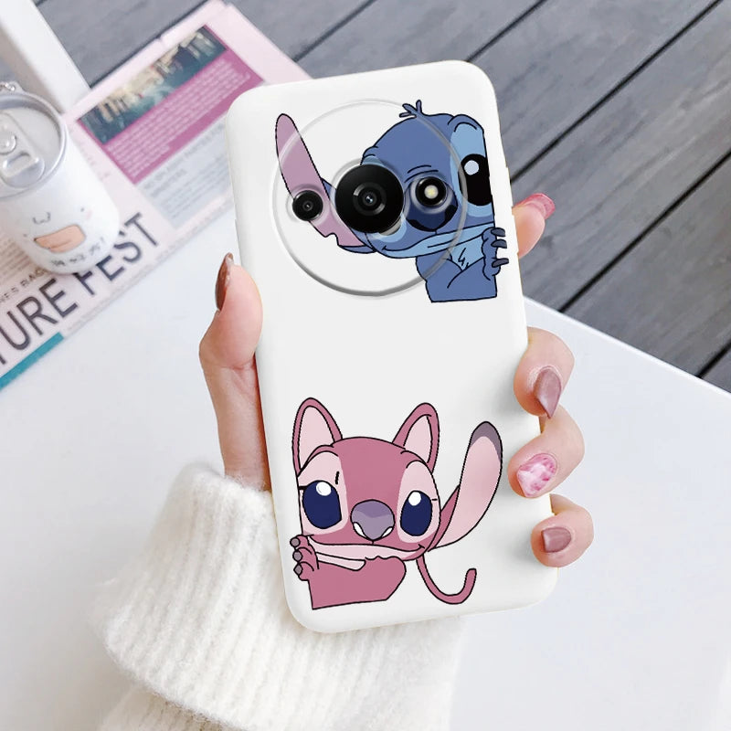 For Redmi A3 Phone Case Soft Silicone Shockproof Super cute Stitch Love?Cover For Xiaomi Redmi A3 Shell RedmiA3 A 3 Bumper Shell