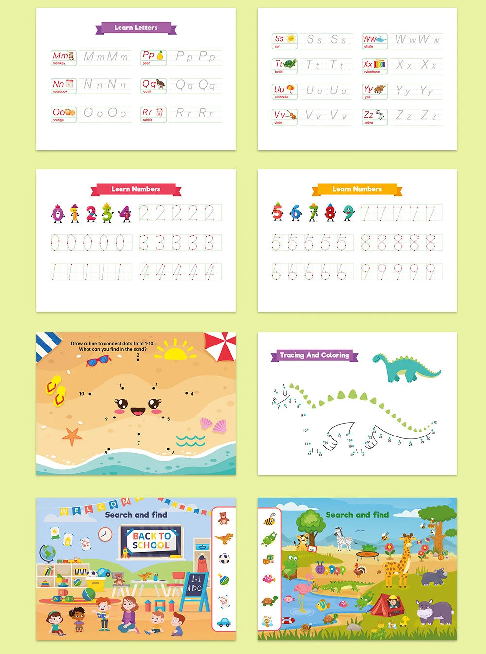 Kids Busy Book Activity Set - Montessori Learning, 14 Themes, Reusable Stickers & Drawing, Gift Box - Early Education Toy