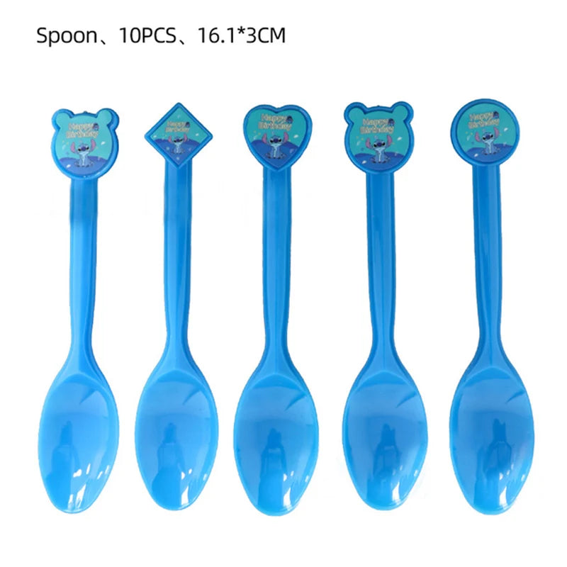 Stitch Birthday Party Decoration Pink Angel&Stitch Theme Event Supplies For Kids Balloon Disposable Tableware Banner Backdrop