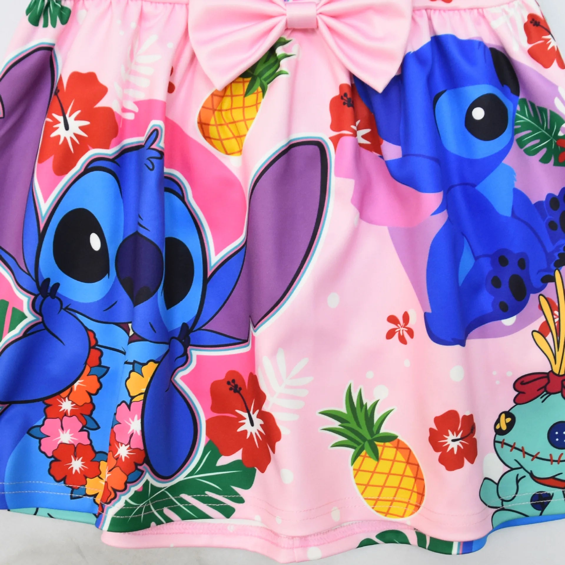 Lilo and Stitch Baby Girls Lilo Stitch Cosplay Princess Dress Kids Birthday Christmas Party Costume Summer Clothes Bow Sundress