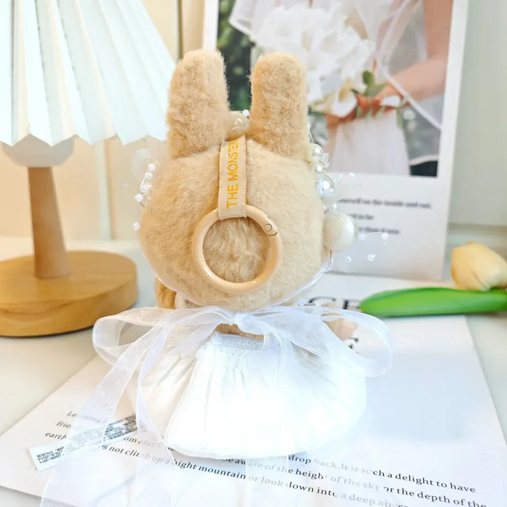 Mini Plush Doll's Clothes Bud Skirt with Pearl Hair Accessory Labubu I II Idol Dolls Korea Kpop Doll DIY Clothing Gifts