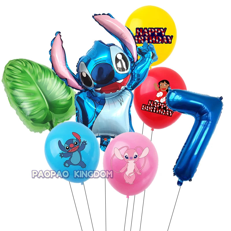 Lilo Stitch 32inch Number Foil Balloons Stitch Birthday Party Supplies Children Balloons Baby Shower Decoration Supplies