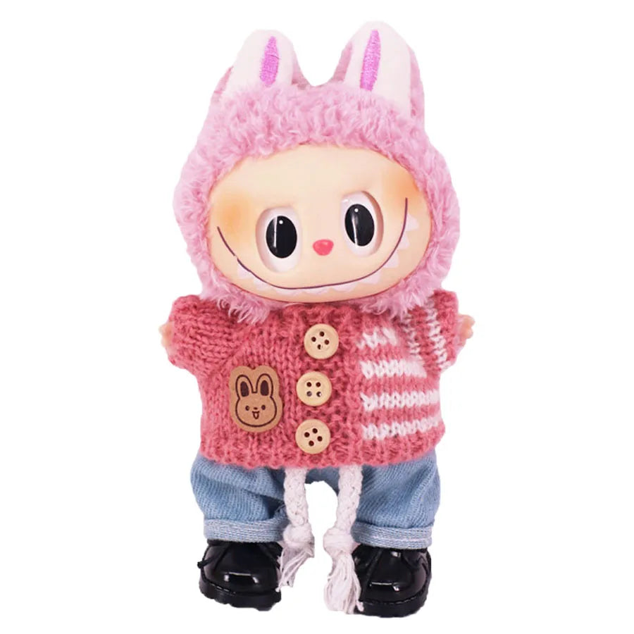 Doll Sweater Pants Shoes set For labubu Clothes 17 cm Doll Accessories,Toys For Girls,Christmas Festival Birthday Present