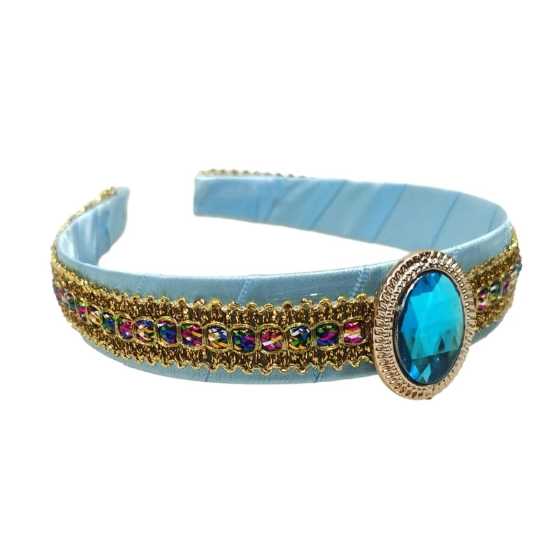 Girls Jasmine Headbands with Large Crystal Headwear Princess Arabian Hair Bands Arabian Princess Hair Bands Headpiece Wholesale