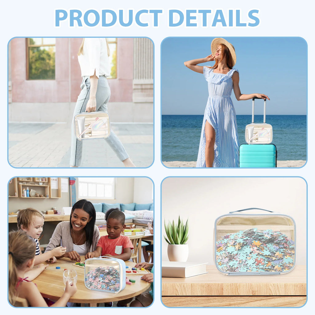 4 Pcs Toy Storage Bag with Top Handle and Zipper Large Capacity Board Game Storage Reusable Toy Organizer Bag for Board Games